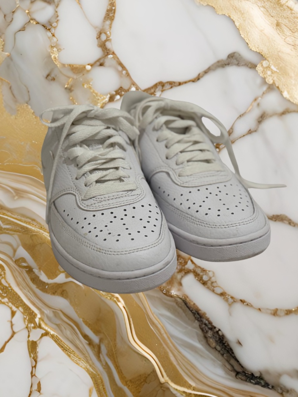 Women's White Nike Court Vision Low, Only Worn Once, Like New